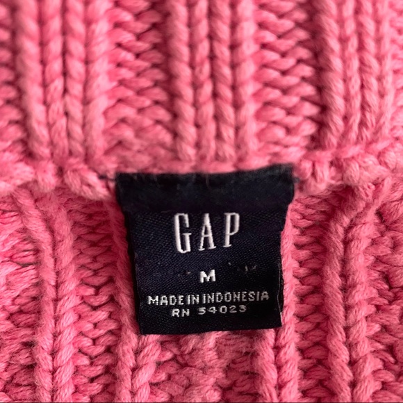 GAP Pink Ribbed Front Zip Long Sleeve Cardigan M - Picture 8 of 8